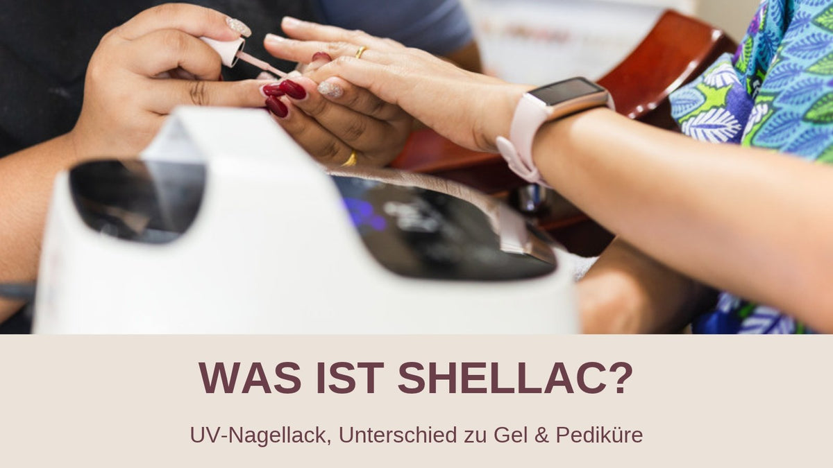 Was ist Shellac? Shellac-Maniküre mit UV-Lampe im Studio