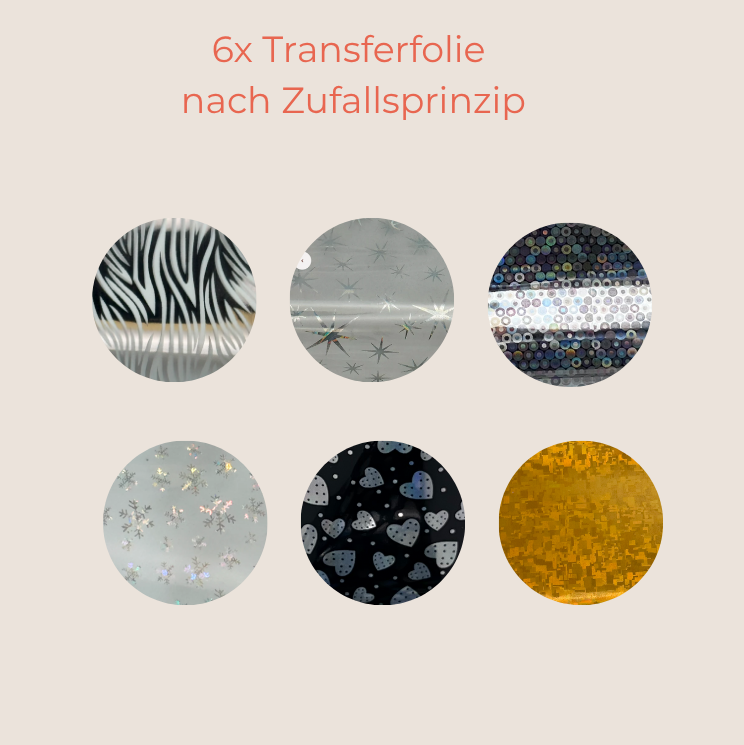 Nageltransferfolien 6x unterschiedliche Muster/Farben