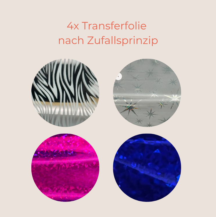 Surprise Nageltransferfolien 4x unterschiedliche Muster/Farben
