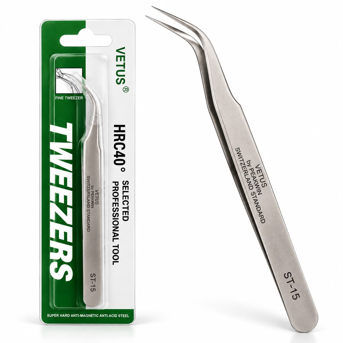 BNC Pinzette gebogen Vetus ST-15 von Buschmann Nail Cosmetics