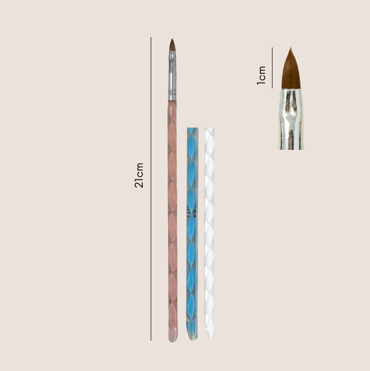 BNC Gel-/ Acrylpinsel Katzenzunge Twister Gr. 2 mit Nagelhautschieber