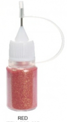 4g Glitter-Dust  in Fläschchen mit Dosierspitze 10 red