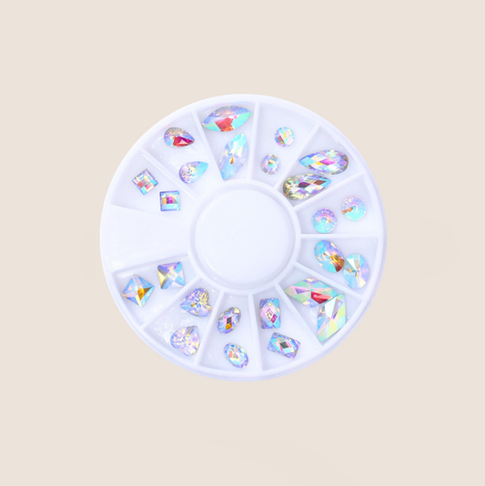 3D rhinestone rondel rhinestone iridescent rainbow No. 20