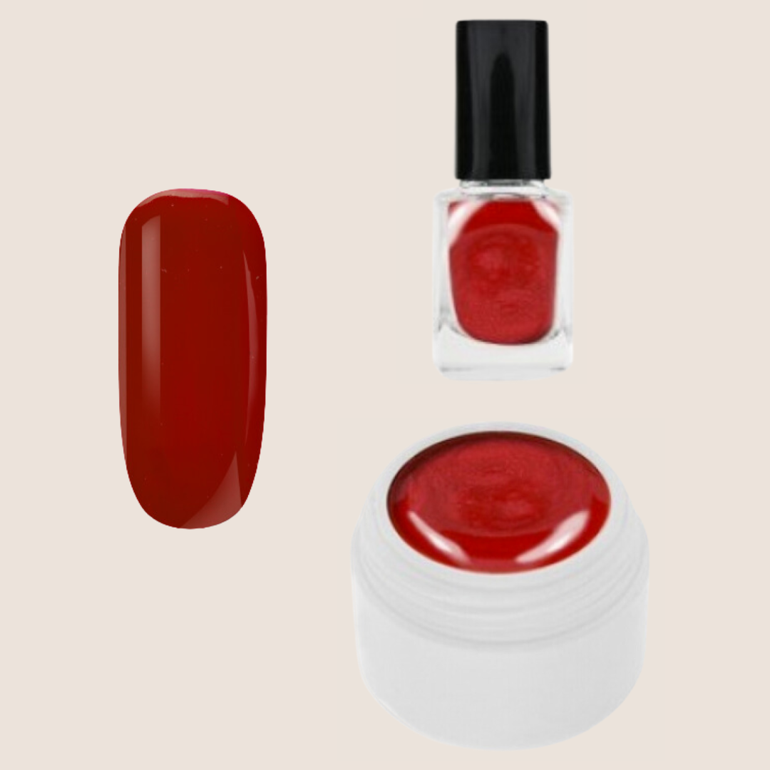 4ml Champions UV Red Gel NO. 6 and 10ml Champions Red Nail Polish NO. 6 in a set