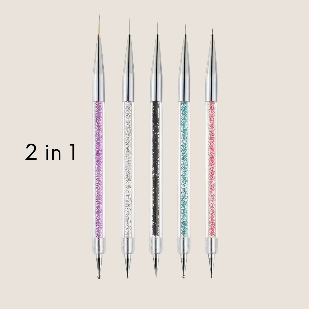 BNC Nailart 2 in 1 Pinsel + dotting Strass