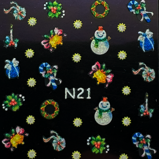 BNC 3D nail stickers Christmas NO.1