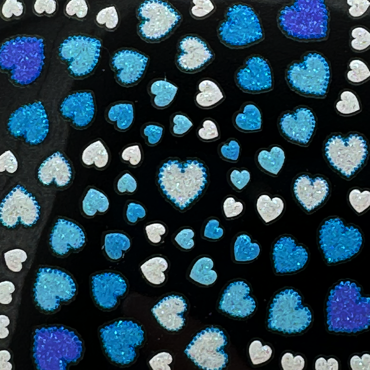 BNC 3D Sticker No. 71 Heart blue-white