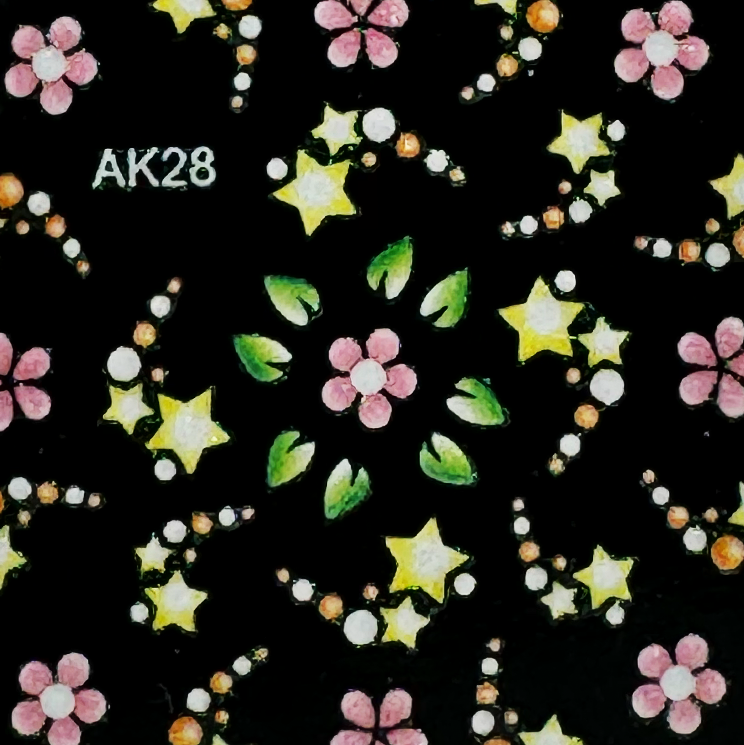 BNC 3D Sticker No. 78 Flowers and Stars