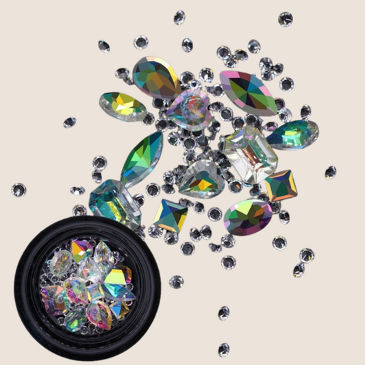 BNC 3D chameleon rhinestones in acrylic jar No. 8