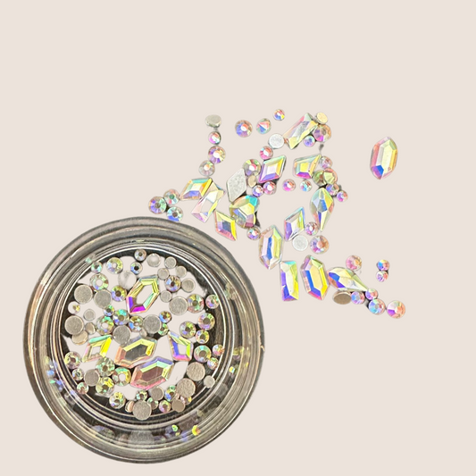 BNC 3D chameleon rhinestones in acrylic jar No. 8