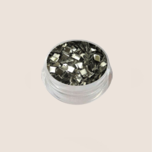 BNC Flakes in acrylic jar silver square 2g