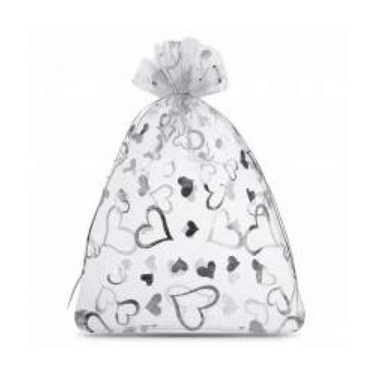 BNC Filled organza bag silver No. 3 with 10 ml nail oil and 1 sheet of Christmas stickers