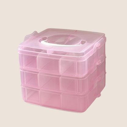 BNC cosmetic case, storage box in rose transparent