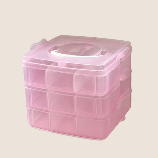 BNC Kosmetikkoffer, Aufbewahrungsbox in rose transparent