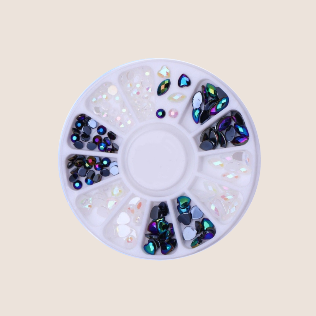 BNC rhinestone rondel glitter stones blue-white Chameleon No. 10