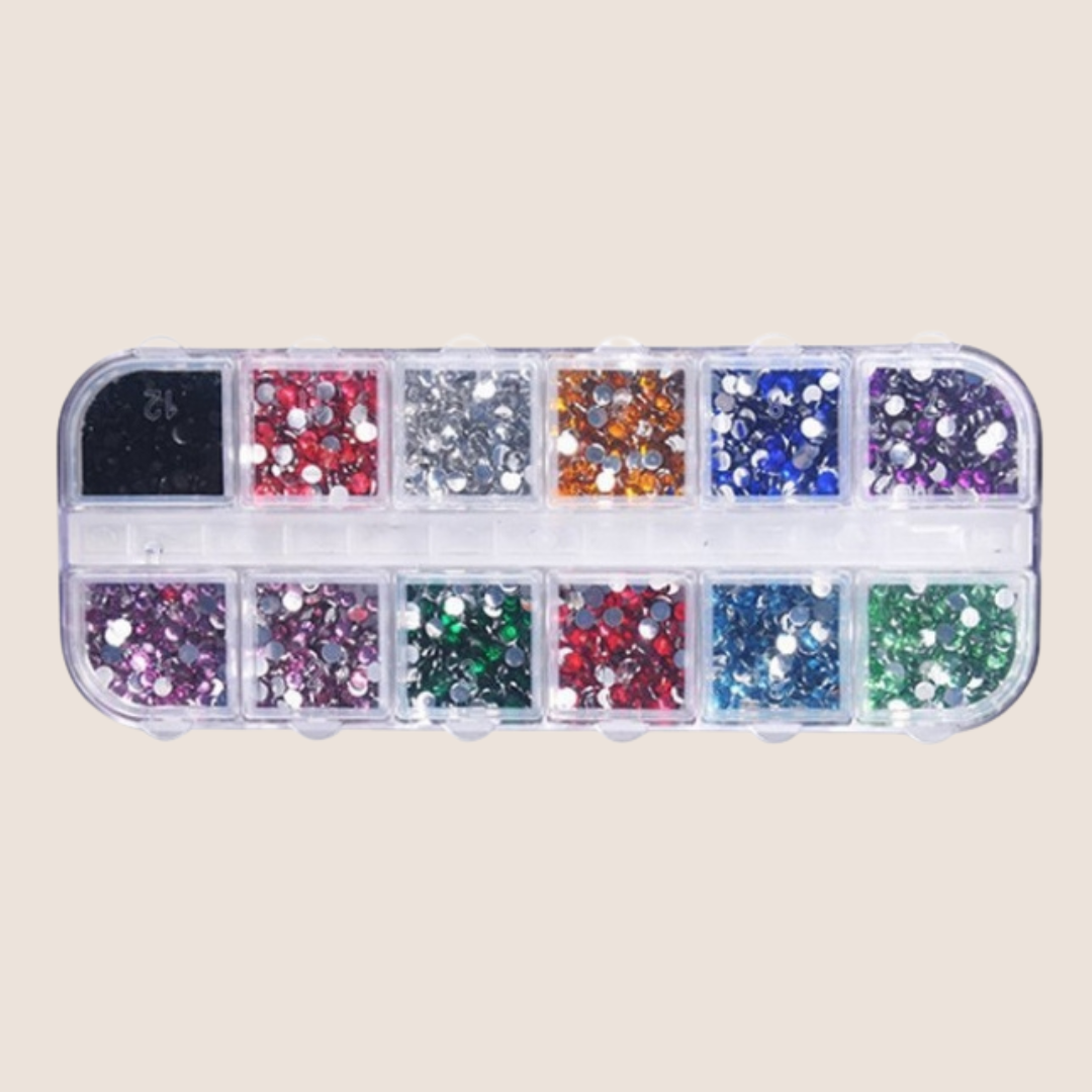 BNC rhinestone box no. 5 with round rhinestones mixed colors