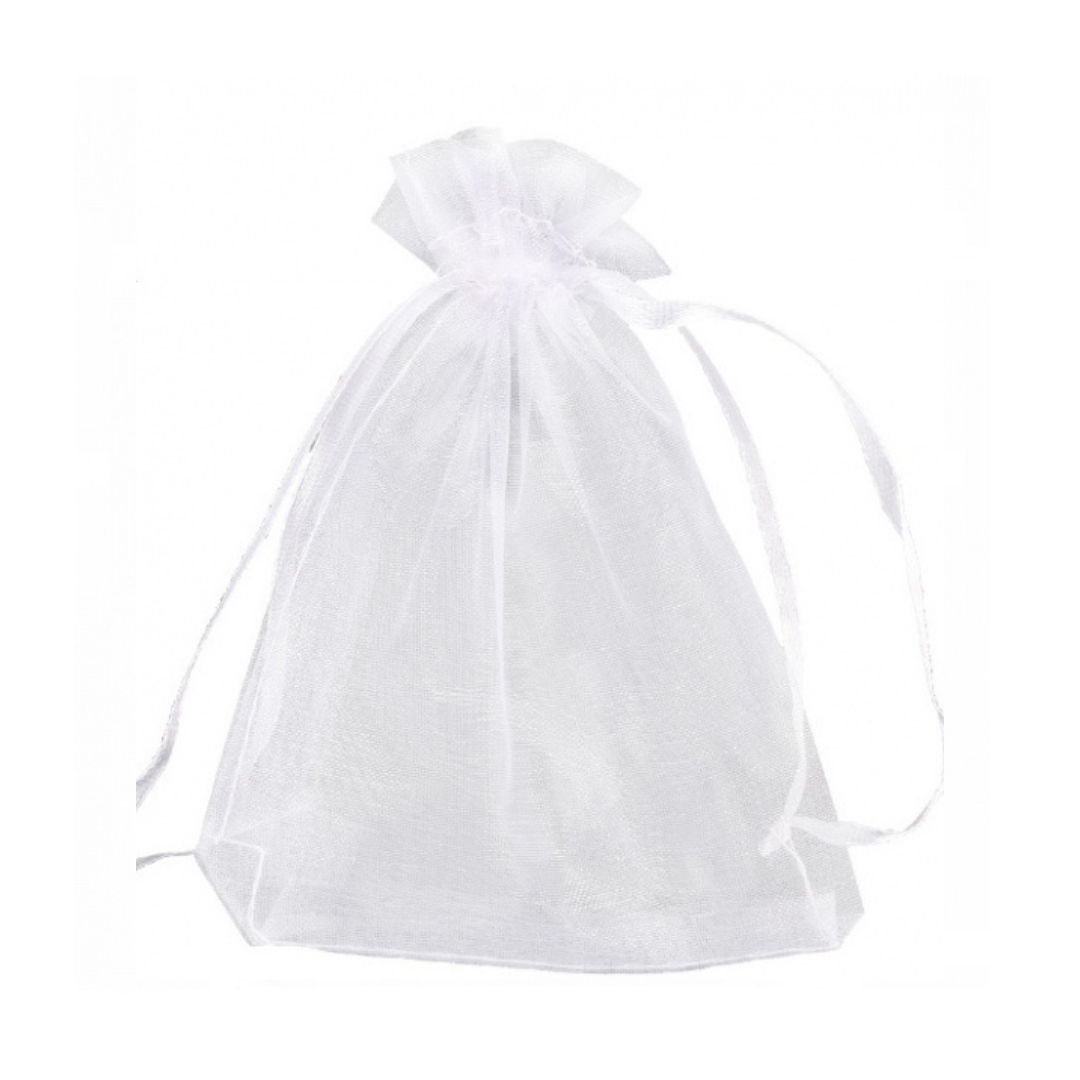 BNC Filled organza bag white No. 4 with 10 ml nail oil and 1 sheet of Christmas stickers