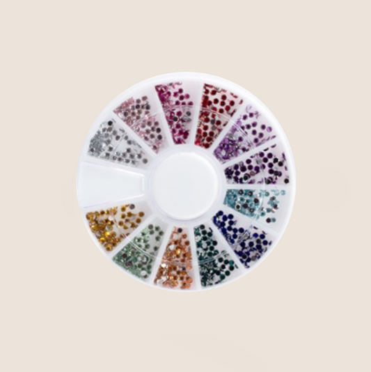 Rhinestone rondel with approx. 500 stones in round / 12 colors No. 21