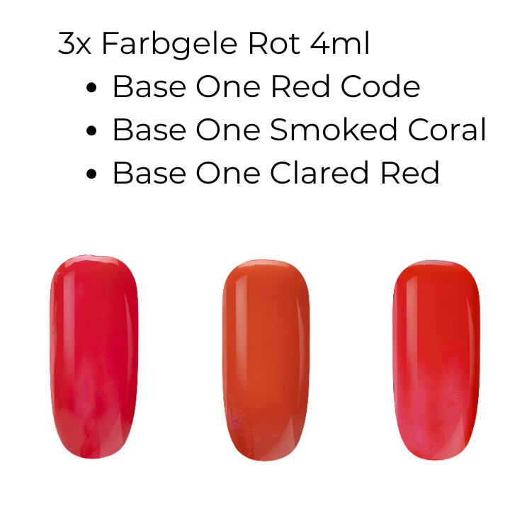 3x Base One Farbgele Rot 4ml