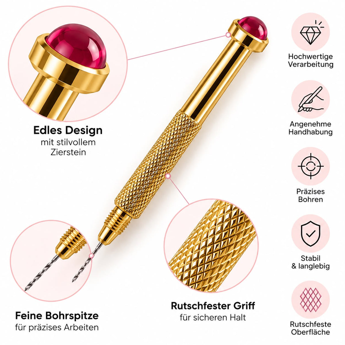 BNC Piercingbohrer Gold – Ansicht 2