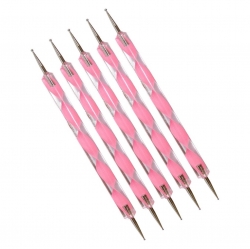 5 x Dotting Tool / Spot Swirl rosa  / Pin Ball Größe 1-3 mm