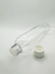 transparente 400ml Flasche mit Spritzeinsatz und Verschluss natur - Leer