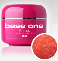 50 ml Base one Pixel sparkling neon coral raet red **Nr. 9