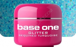 50 ml BASE ONE GLITTERGEL SEQUINED TURQUOISE**NR. 24