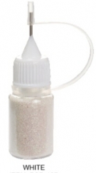 6g Glitter-Dust  in Fläschchen mit Dosierspitze   01  white