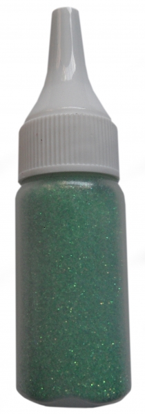 8g feines Glitter-Dust / Feenstaub mint Nr. 4 in Fläschchen mit Aufträgerverschluß