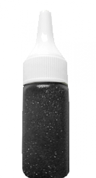 8g Glitter-Dust Schwarz  Nr. B N 2 im Fläschchen mit Aufträgerverschluß